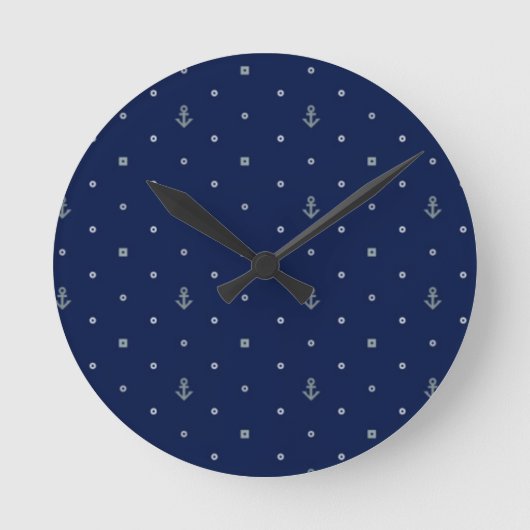 Anchor Polka Dots Pattern Ronde Klok (Voorkant)
