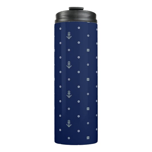 Anchor Polka Dots Pattern Thermosbeker (Voorkant)