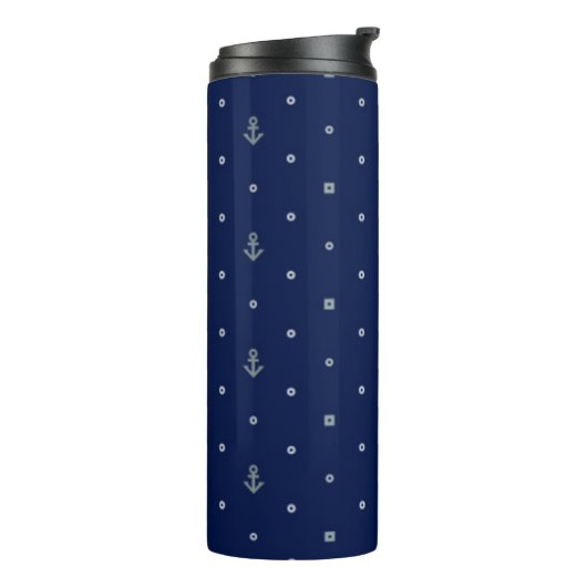 Anchor Polka Dots Pattern Thermosbeker (Gedraaid links)