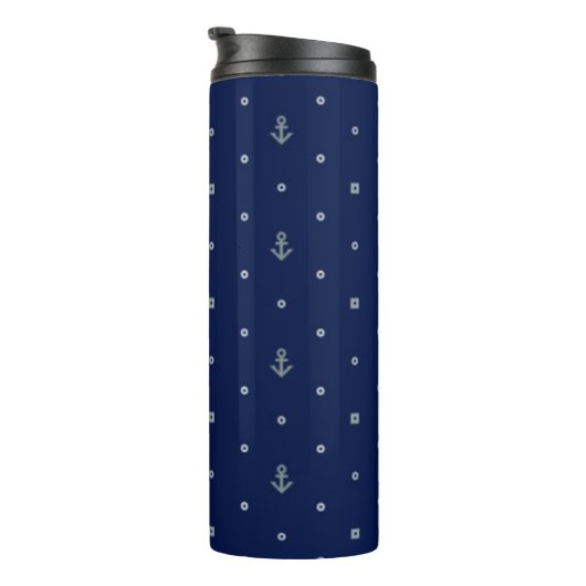 Anchor Polka Dots Pattern Thermosbeker (Geroteerd rechts)