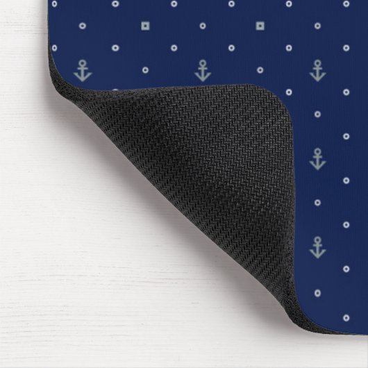 Anchor Polka Dots Pattern | Voeg je Initiaal toe Muismat (Hoek)