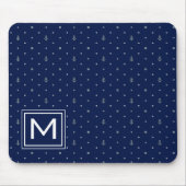 Anchor Polka Dots Pattern | Voeg je Initiaal toe Muismat (Voorkant)