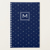 Anchor Polka Dots Pattern | Voeg je Initiaal toe Planner (Voorkant)