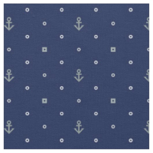 Anchor Polka Dots Pattern | Voeg uw Initiaal 2 toe Stof (Close Up)
