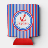 Anchor red blue stripe name blikjeskoeler (Achterkant)