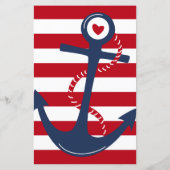 Anchor Red White Blue Nautical Wishes for Baby (Achterkant)