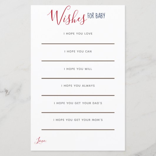 Anchor Red White Blue Nautical Wishes for Baby (Voorkant)