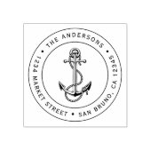 Anchor & Rope | Aangepast Nautisch retouradres Rubberstempel (Afrduk)