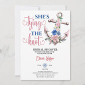 Anchor Rose Tying the Knot Nautical Bridal shower Kaart (Voorkant)