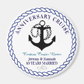 Anchor Round Custom Anniversary Cruise Cabin Door Magneet (Voorkant)