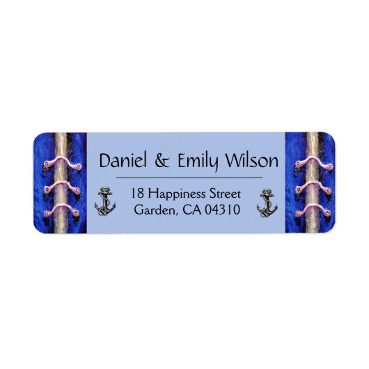 Anchor Royal Blue Abstract Design Etiket (Voorkant)