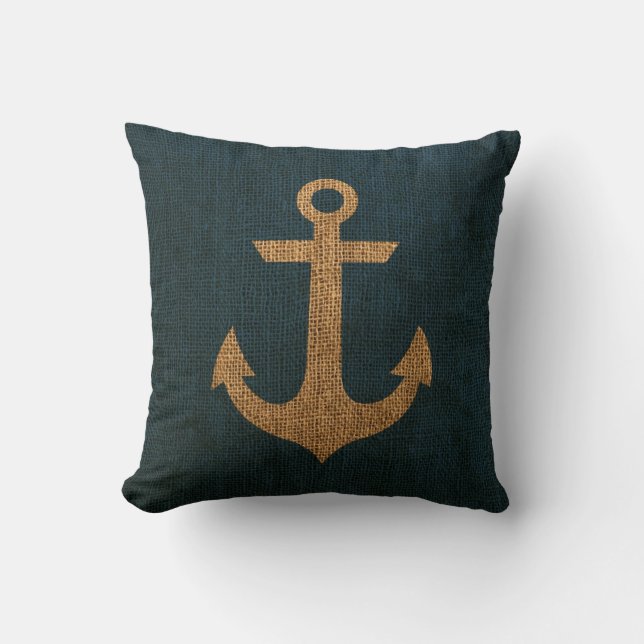 Anchor Rustic Blue Kussen (Voorkant)