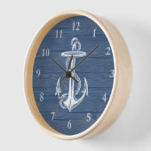  Anchor Rustic Blue Wood Wall klok (Hoek)