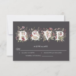 Anchor Spring Floral Wedding RSVP card Kaartje
