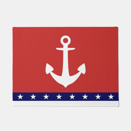 Anchor Star Striped Doormat Deurmat (Voorkant)