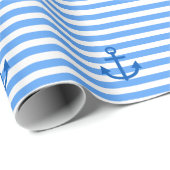 Anchor Stripes Blue & White Cadeaupapier (Rol Hoek)