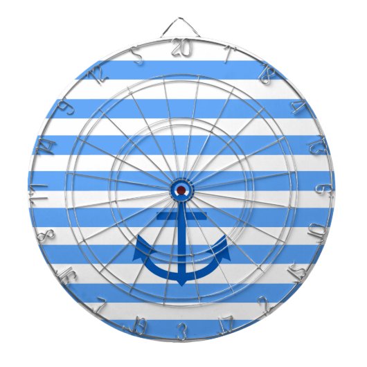 Anchor Stripes Blue & White Dartbord (Voorkant)