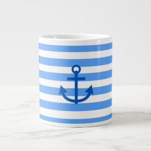 Anchor Stripes Blue & White Grote Koffiekop