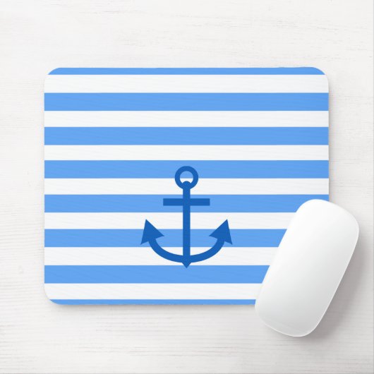 Anchor Stripes Blue & White Muismat (Met muis)