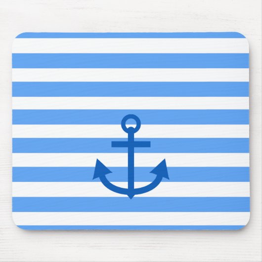Anchor Stripes Blue & White Muismat (Voorkant)