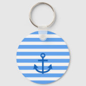 Anchor Stripes Blue & White Sleutelhanger (Voorkant)