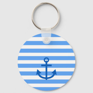 Anchor Stripes Blue & White Sleutelhanger