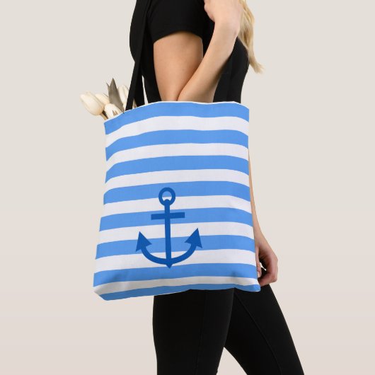 Anchor Stripes Blue & White Tote Bag (Dichtbij)