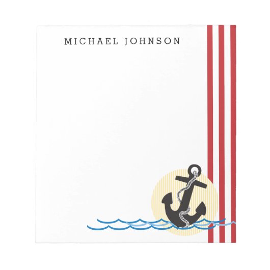 Anchor, Sun en Water op maat Notitieblok (Voorkant)