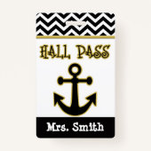 Anchor Teacher Hall Pass voor klaslokaal Badge (Voorkant)