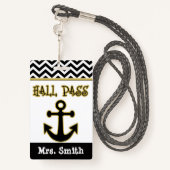 Anchor Teacher Hall Pass voor klaslokaal Badge (Achterkant met draagriem)