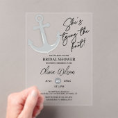 Anchor Tying the Knot Nautical Bridal Shower  Acryl Uitnodigingen (Insitu (Draagbaar))
