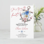 Anchor Tying the Knot Nautical Bridal Shower  Kaart (Staand voorkant)