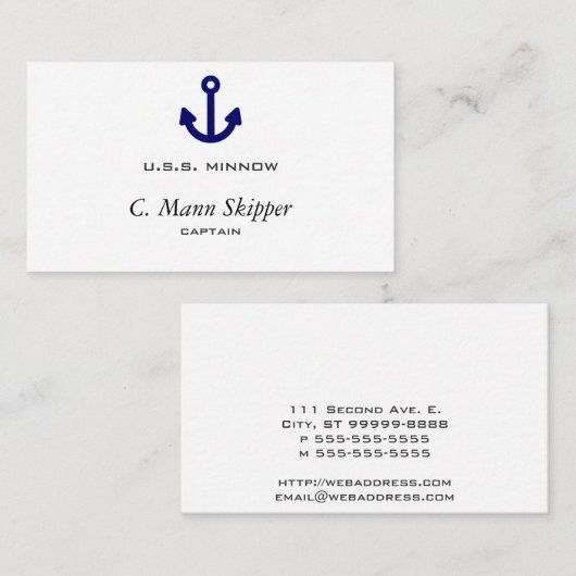 Anchor Visitekaartje (Voorkant / Achterkant)