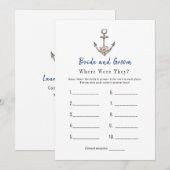 Anchor "Waar waren ze"-Vrijgezellenfeest Kaart (Voorkant / Achterkant)