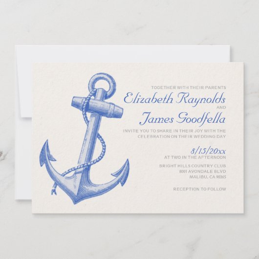 Anchor Wedding Invitations Kaart (Voorkant)