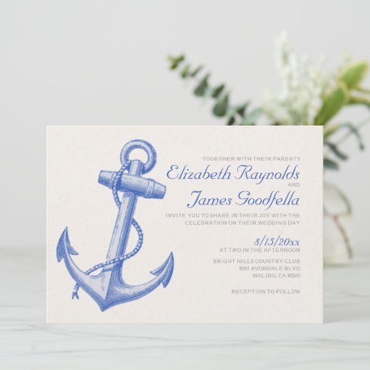 Anchor Wedding Invitations Kaart (Staand voorkant)