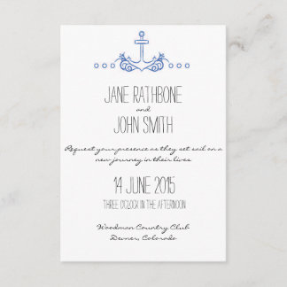 Anchor Wedding Invite Kaart
