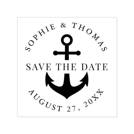 Anchor Wedding Save the Date Zelfinktende Stempel (Design)
