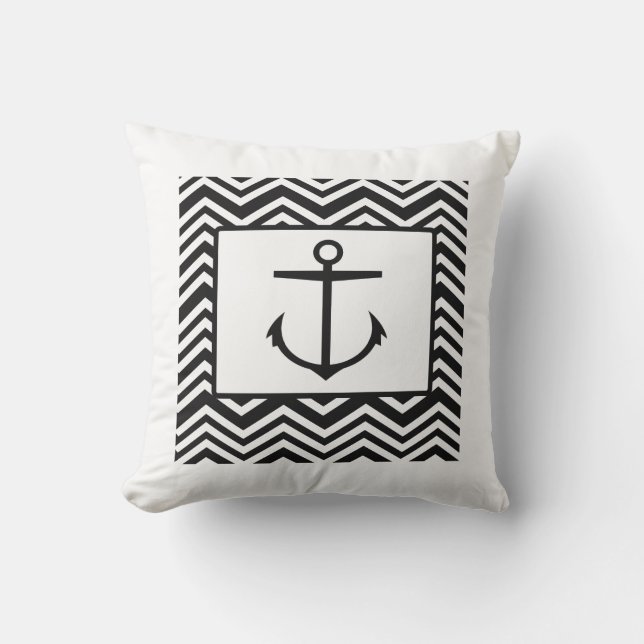 Anchor White/Black Pillow Kussen (Voorkant)