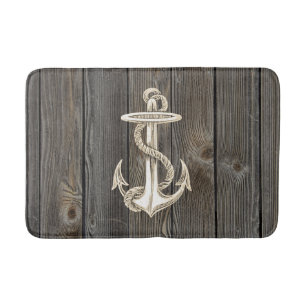 Anchor  Wood Bath Rug Badmat