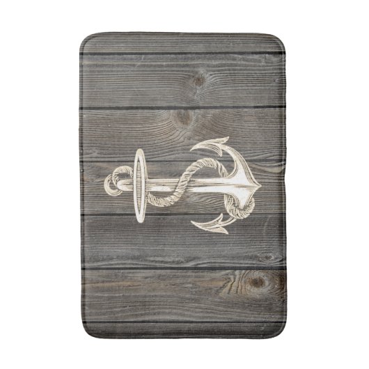 Anchor  Wood Bath Rug Badmat (Voorkant Verticaal)