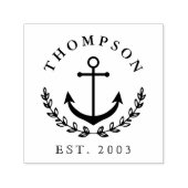 Anchor & Wreath Nautical Name & Year Vast gezet Zelfinktende Stempel (Design)