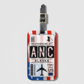 Anchorage Alaska Airport Bagagelabel (Voorkant (verticaal))