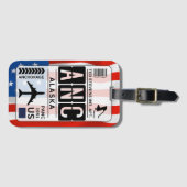 Anchorage Alaska Airport Bagagelabel (Voorkant (horizontaal))