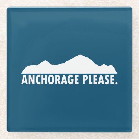 Anchorage Alaska alsjeblieft Glazen Onderzetter (Voorkant)
