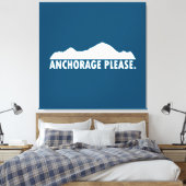 Anchorage Alaska alsjeblieft Sierkussen Canvas Afdruk (Insitu (Slaapkamer))