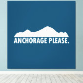 Anchorage Alaska alsjeblieft Sierkussen Canvas Afdruk (Insitu (Houten vloer))