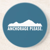 Anchorage Alaska alsjeblieft Zandsteen Onderzetter (Voorkant)