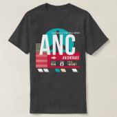 Anchorage Alaska ANC Airport Code Bagage Label T-shirt (Design voorkant)