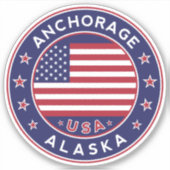 Anchorage Alaska, Anchorage Sticker (Voorkant)